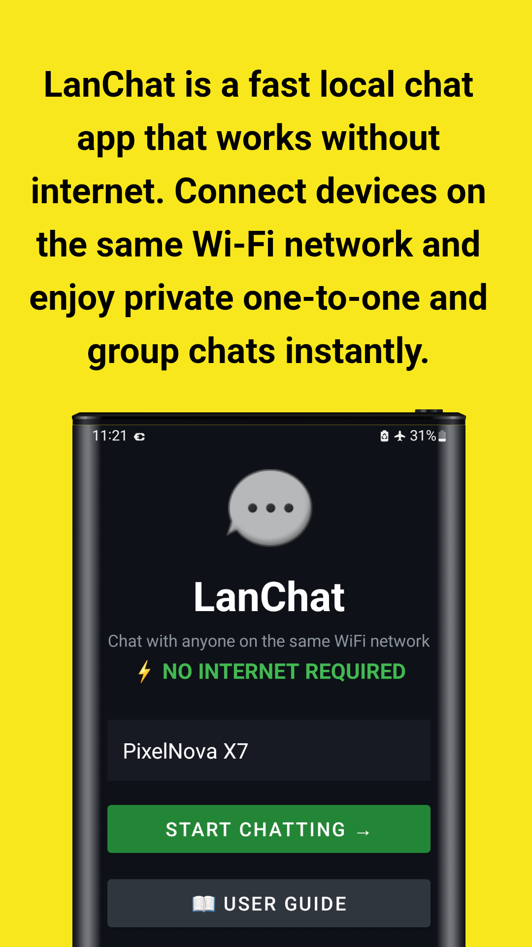 Welcome Screen - Enter your name and start chatting
