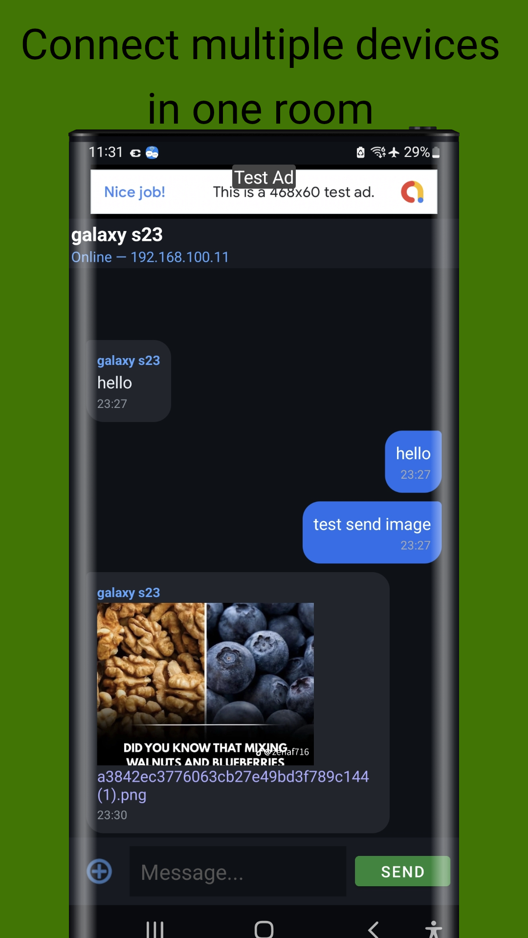 Private Chat - One-to-one messaging with image sharing