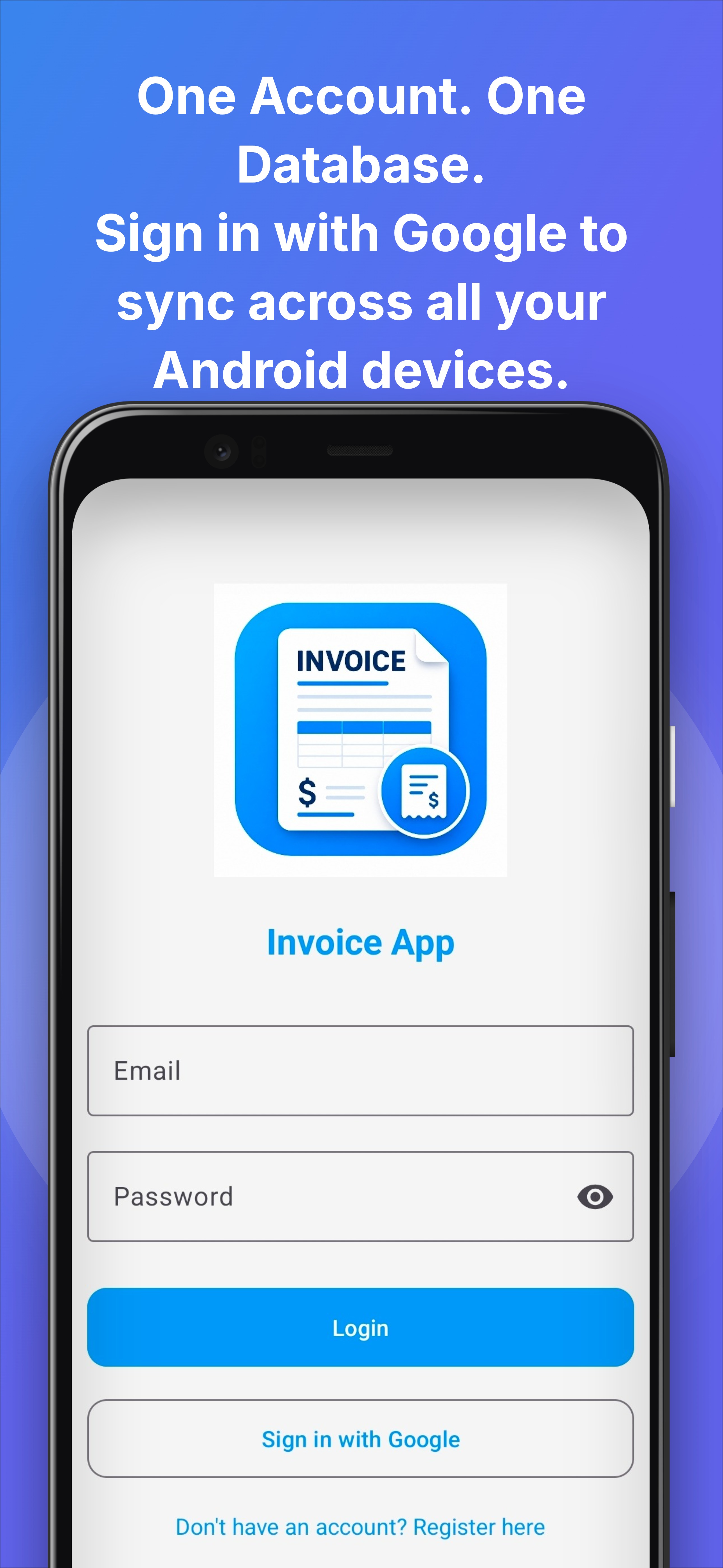 Invoice App Login Screenshot