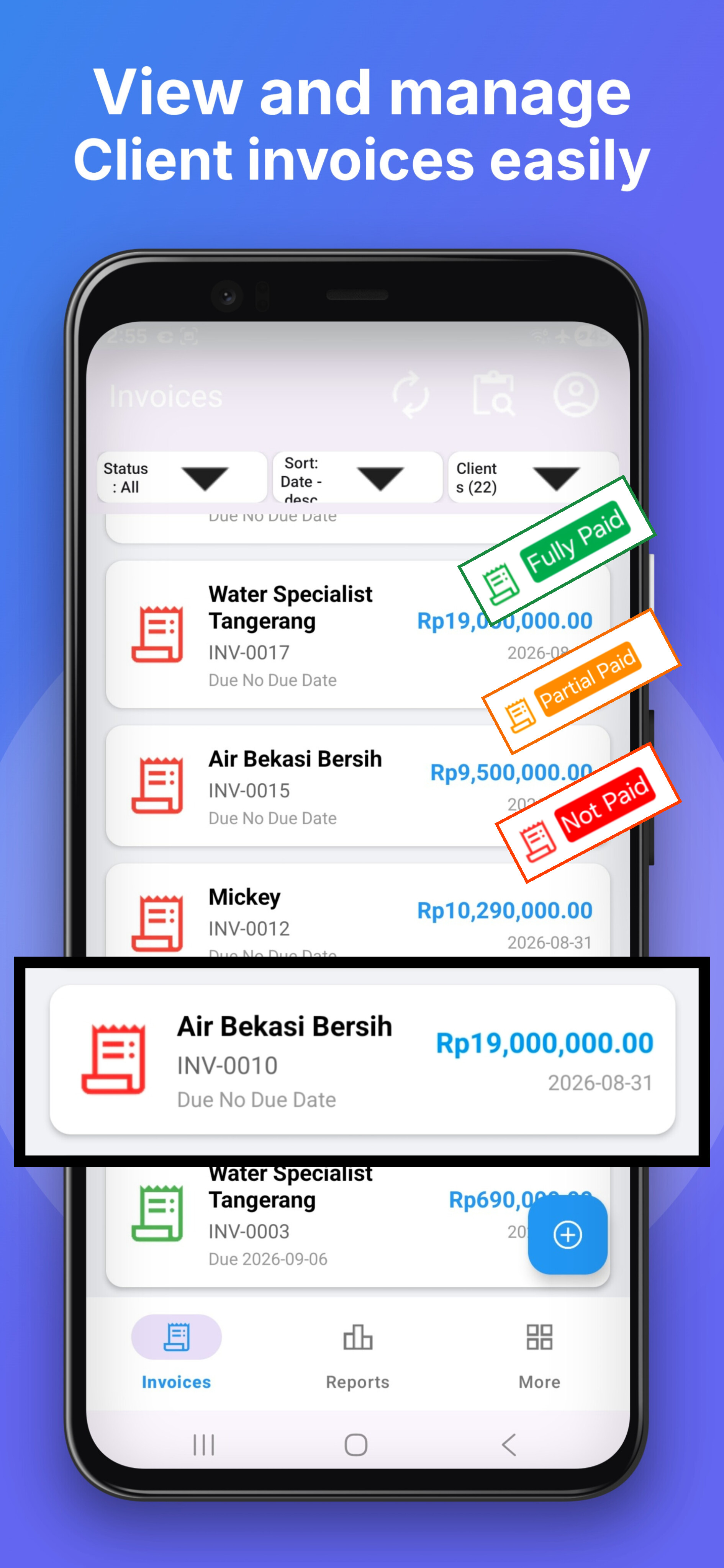 Invoice App Invoice List Screenshot