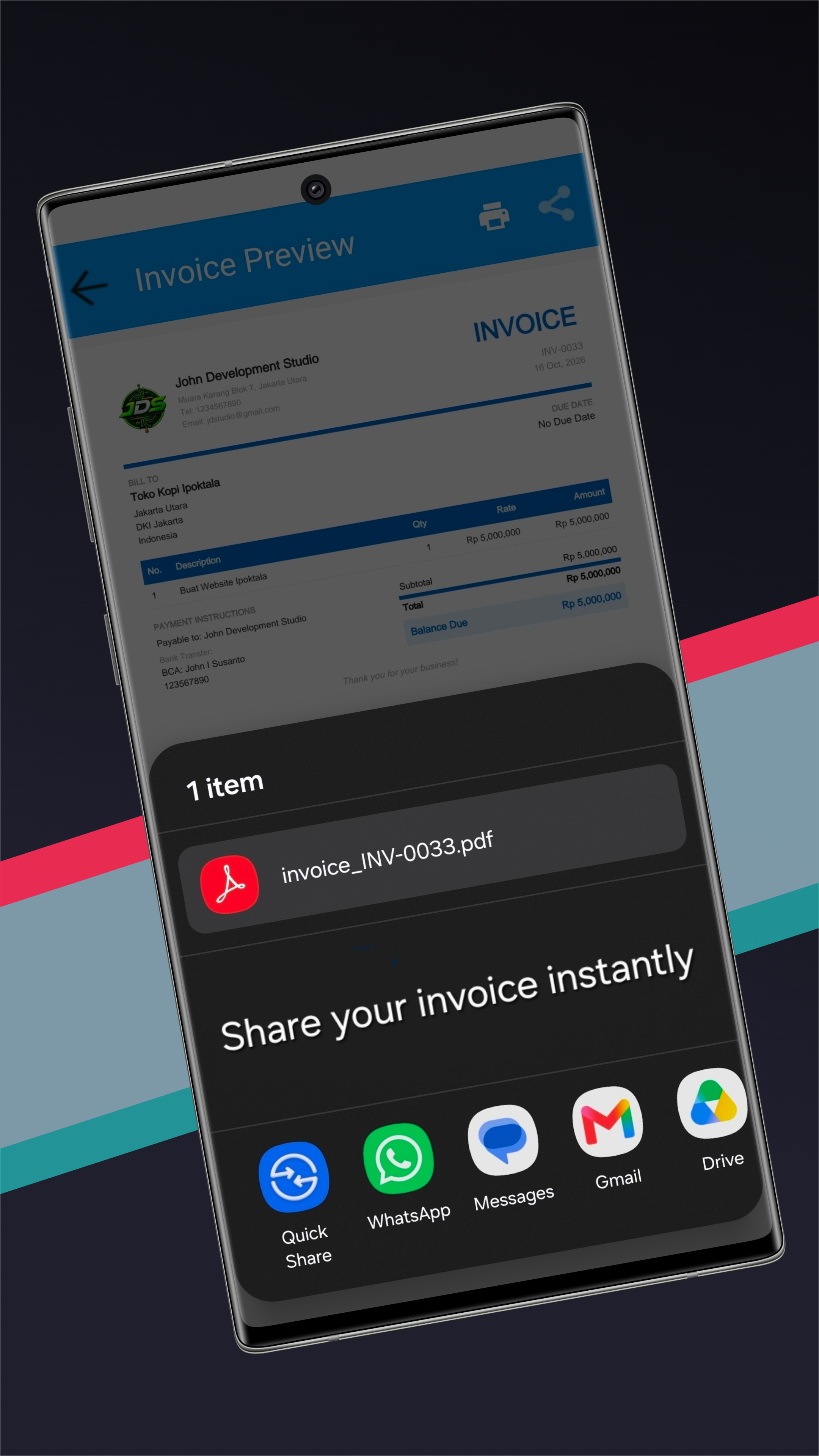 Invoice App Client Invoices Screenshot
